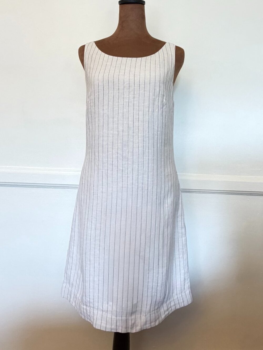 Banana Republic Linen Cotton Pinstripe Shift Dress Size 4